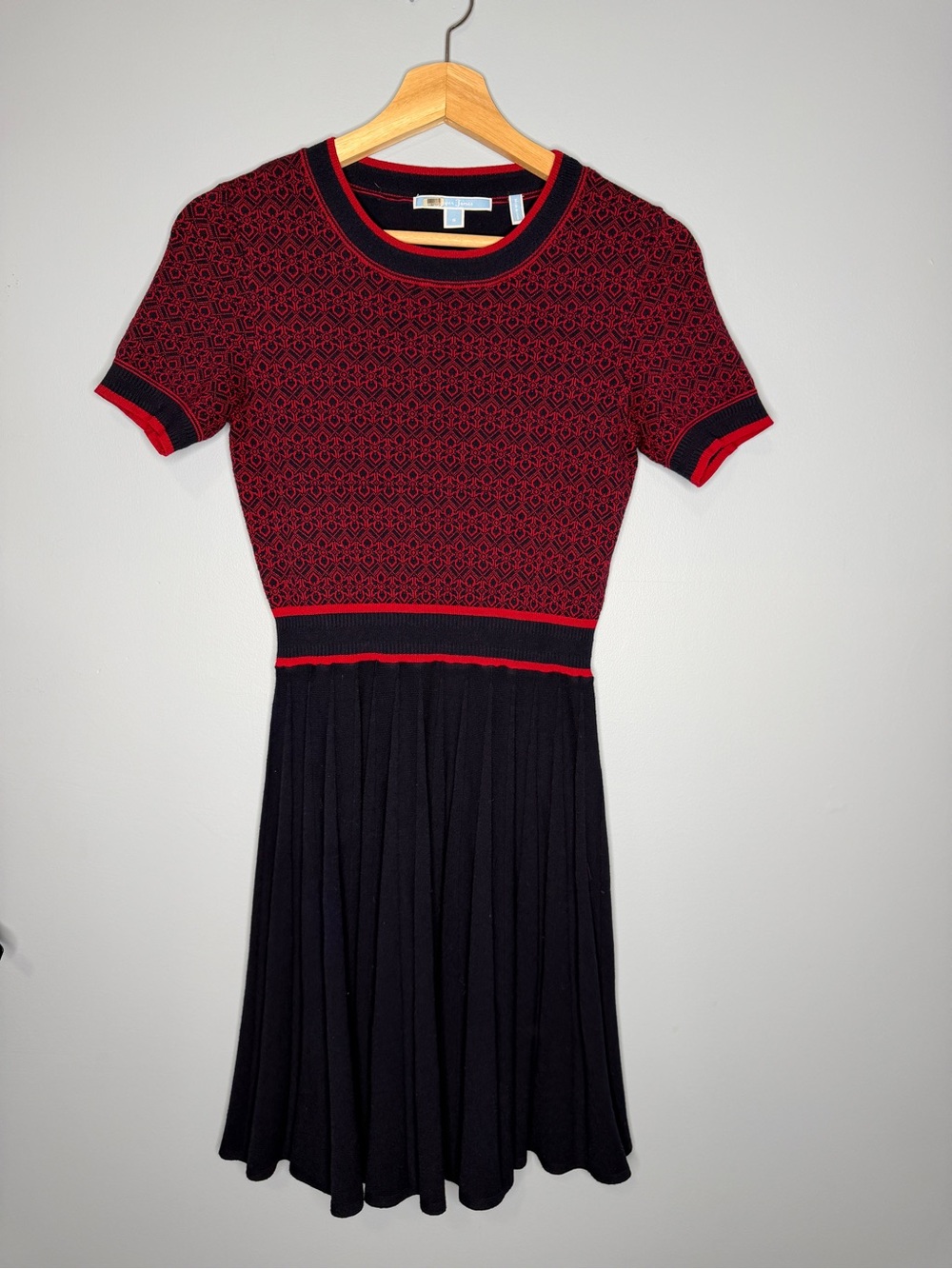 Draper James Red & Navy Short-Sleeve Fit-and-Flare Dress